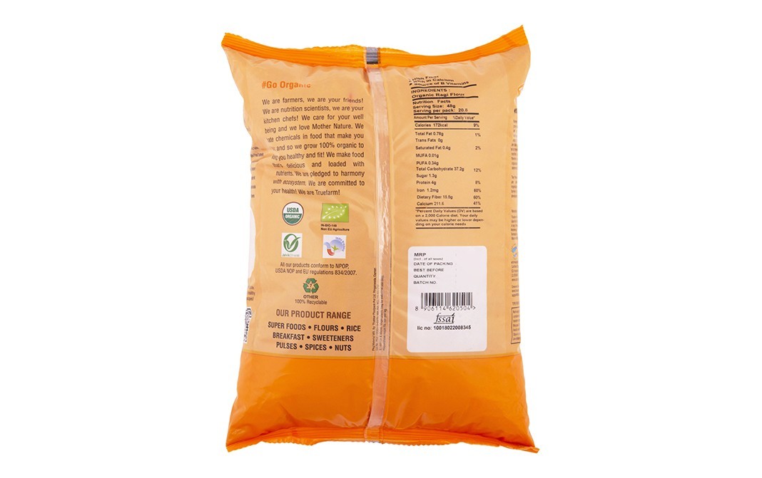 Truefarm Organic Ragi Flour    Pack  1 kilogram